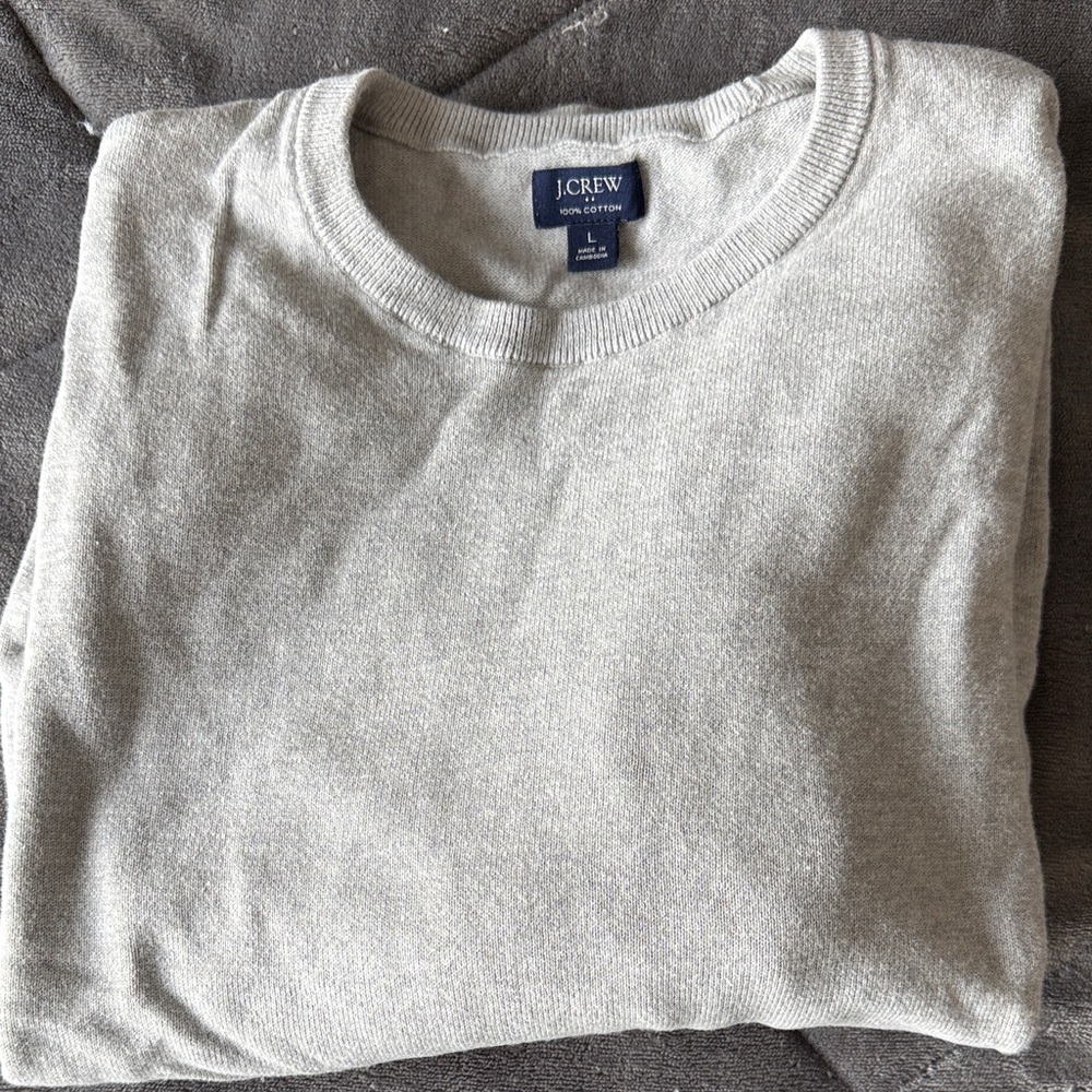 J. Crew Men's Heather Gray Crewneck Sweater